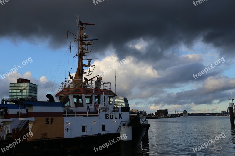 Ship Kiel Clouds Water Germany