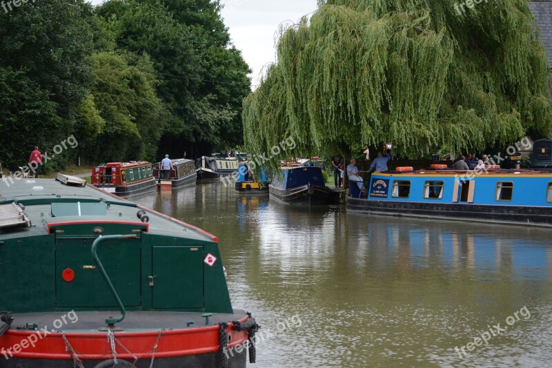 Longboats Canal Lock Free Photos