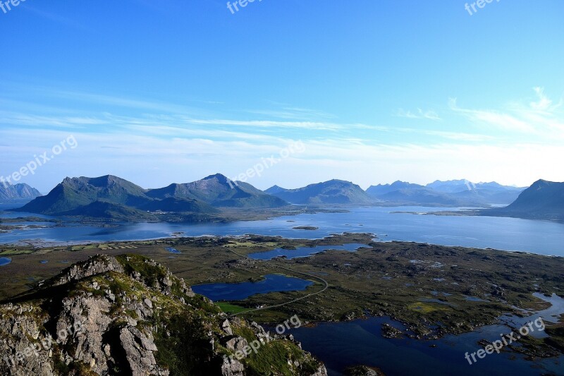 Lofoten Norway Scandinavia Nature Water