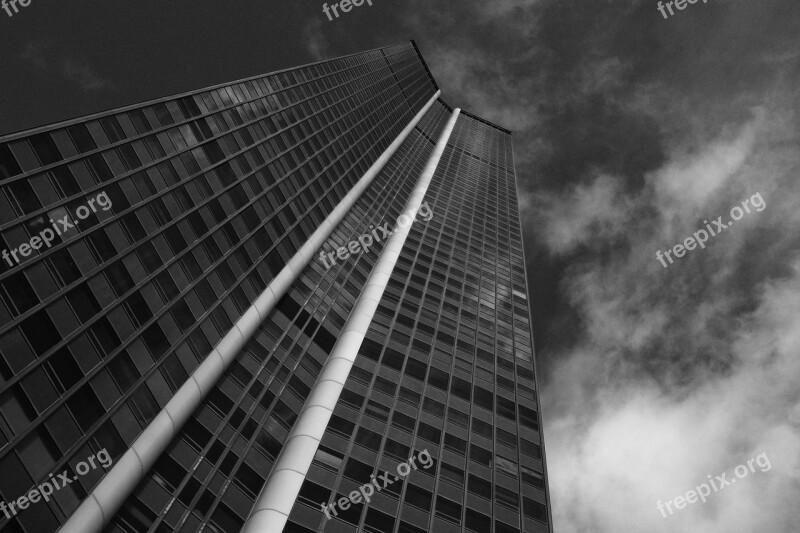 Tower Photo Black White Image Capitals Glass Tower