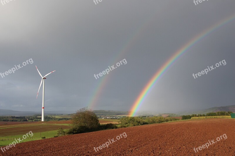 Rainbow Natural Spectacle Sky Weather Mood