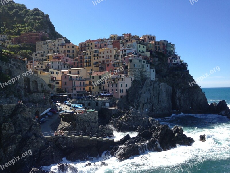 Cinque Terre Sea Italy Houses Colors