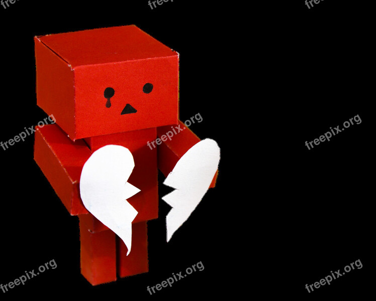 Danbo Figure Toys Broken Heart Heart Pain