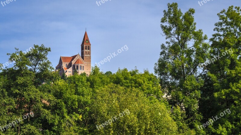 Church Dog Sing Blue Sky Landscape Nature Sunbeam