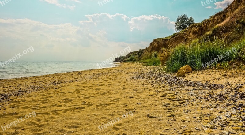 Sea Shore Sand Horizon Free Photos