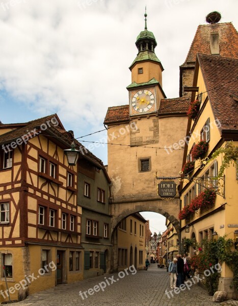 Rothenburg Fachwerkhaus Historically City Truss