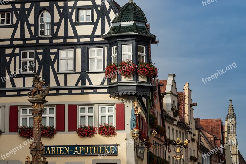 Rothenburg Fachwerkhaus Historically City Truss