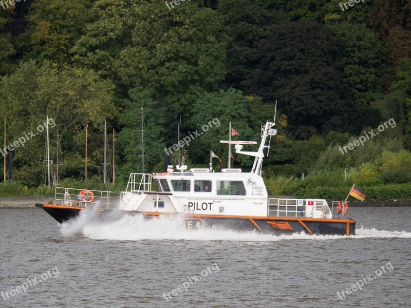 Pilot Pilot Boat Hamburg Elbe Harbour Entrance