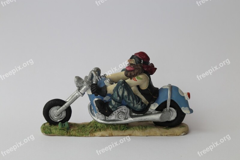 Biker Figure Motorcycle Funny Cool