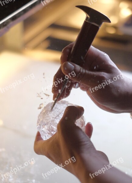 Hockey Ice Cone Ice Hands Bartender