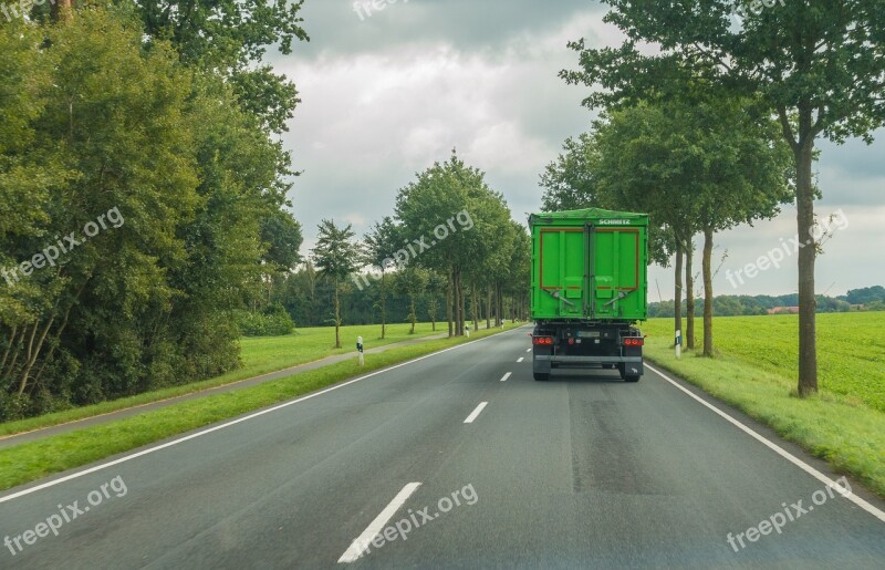 Road Truck Traffic Drive Landscape