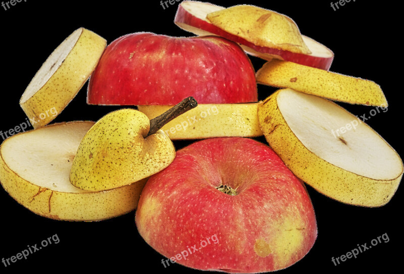 Apple Pears Fruit Fruit Slices Discs