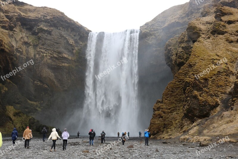 Iceland Waterfall Landscape Icelandic Water