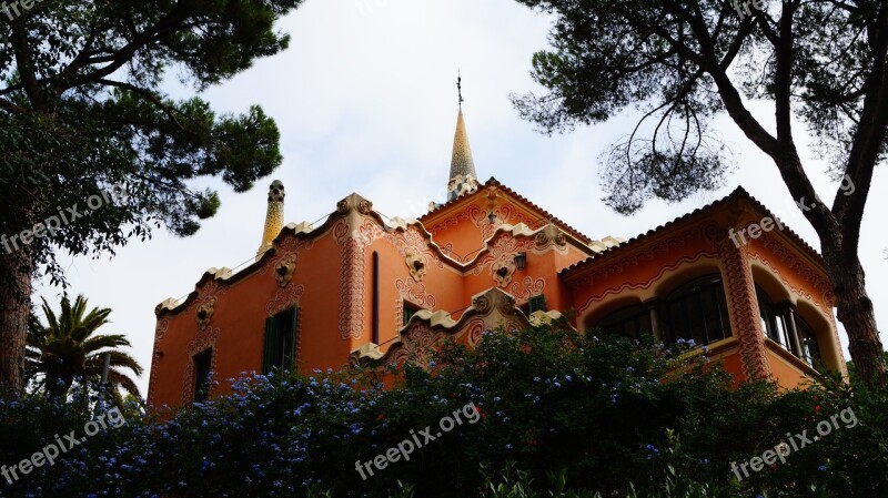 Spain Park Guell Barcelona Antoni Gaudi Catalonia