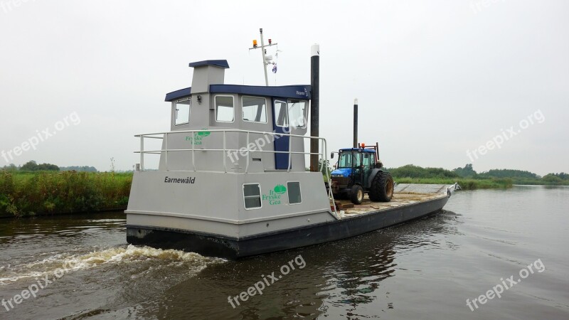 Water Transport Transport Freight Transport Over Water Tractor Agricultural Vehicle