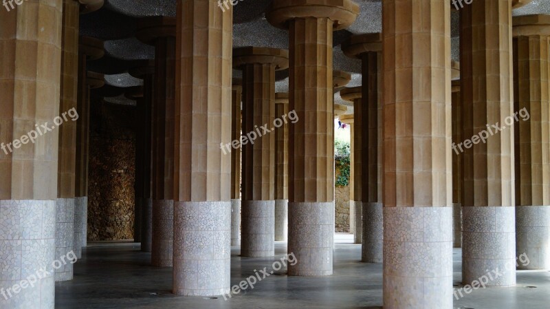 Spain Barcelona Antoni Gaudi Park Guell Handsomely