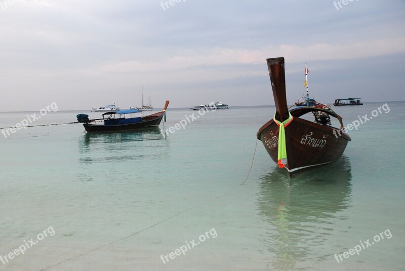 Ship Long-tail Boat Thailand The South Of Thailand Fisherman