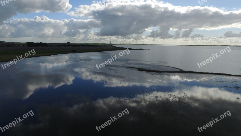 Water Reflection Clouds Water Reflection Natural Water