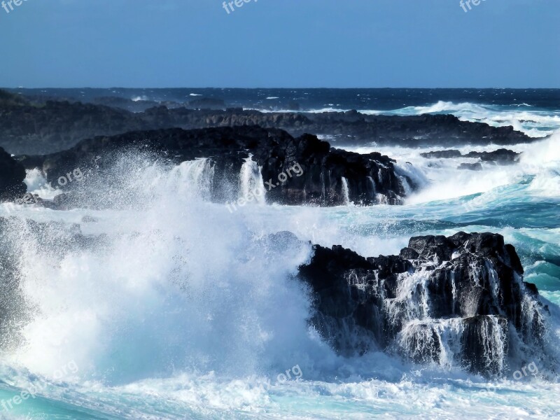 Rocks Ocean Sea The Waves Storm