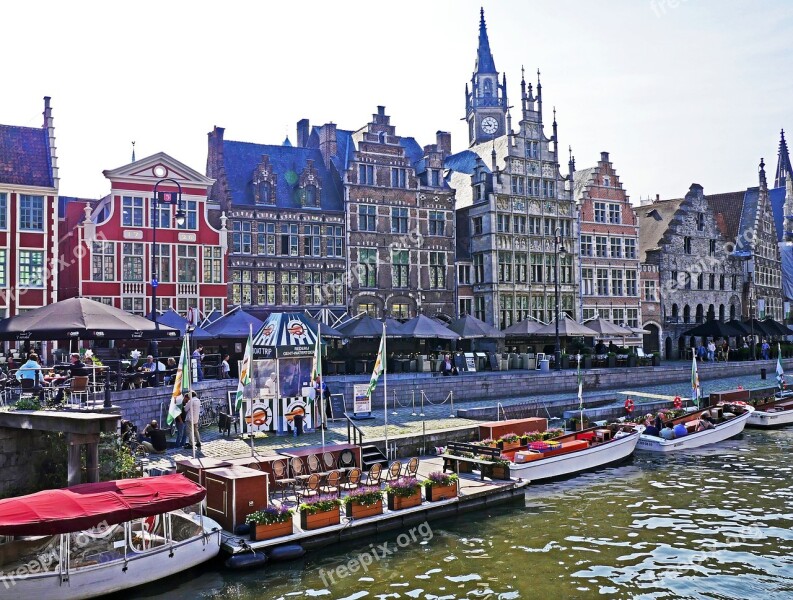 Belgium Gent Capital Of The Province Cityscape Medieval