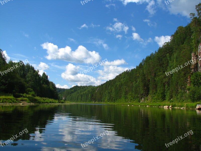 The Chusovaya River Perm Krai Sky Russia Silence