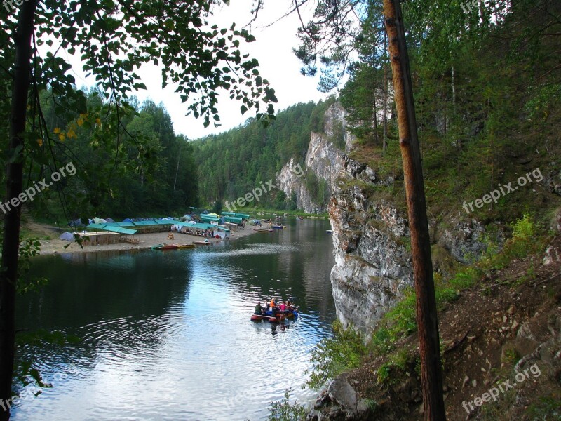 The Chusovaya River Perm Krai Spring Sky Russia