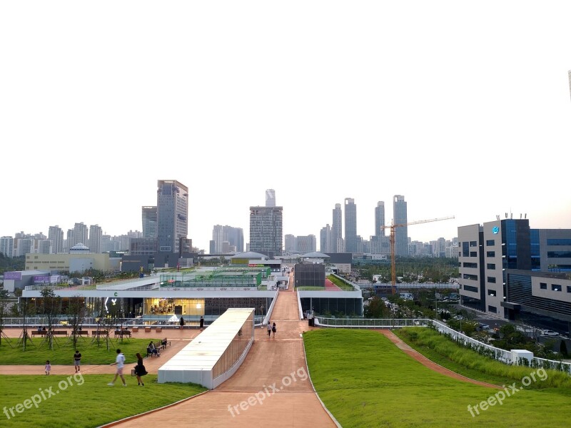 New Songdo City City Building Sky Songdo Incheon Korea