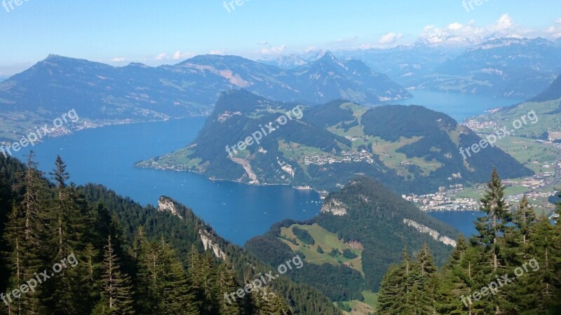 Mountains Lake Mountain The Alps Switzerland Pilatus Wheel Alfalfa