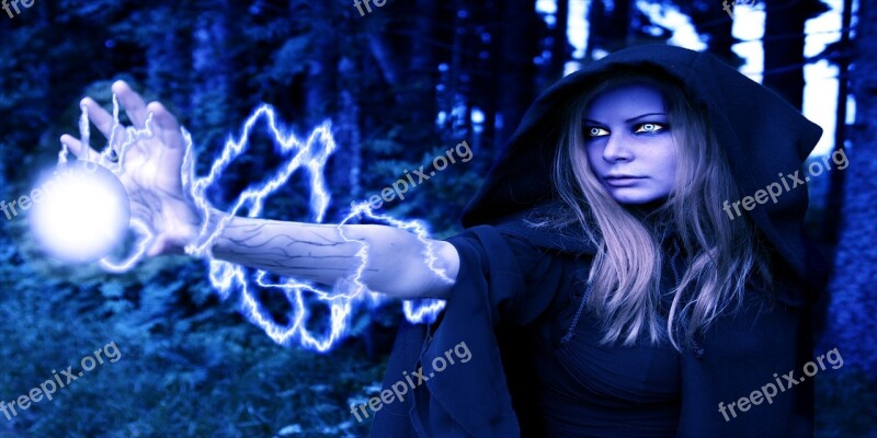 Witch Magician Fantasy Lightning Free Photos