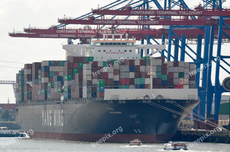 Ship Hamburg Port Landungsbrücken Hanseatic City