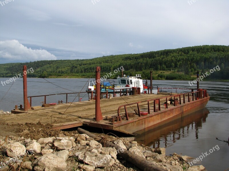 The Vishera River Ferry Crossing Water Transport