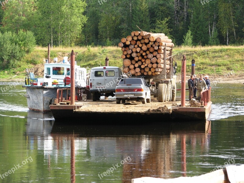 The Vishera River Ferry Crossing Water Transport