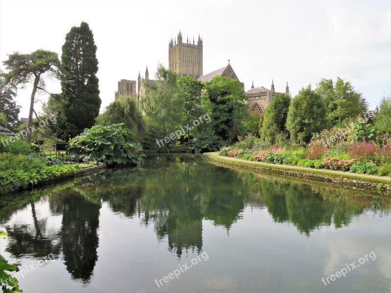 Wells Cathedral Somerset Church Reflection