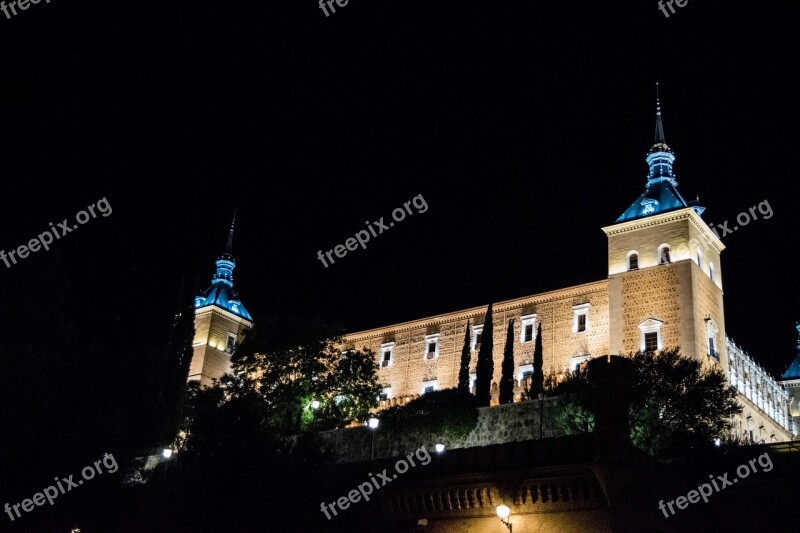 Alcazar Toledo Night Free Photos