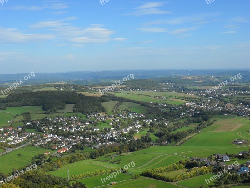 Olbrück Castle Sachsen Observation Deck View Landscape