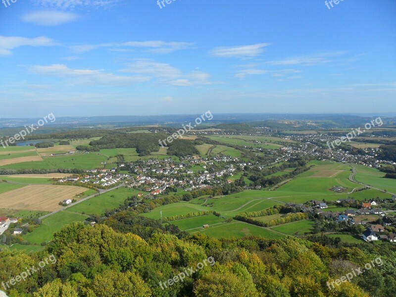 Olbrück Castle Sachsen Observation Deck View Landscape