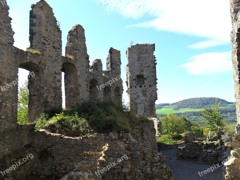 Olbrück Castle Ruin Brohltal Spring Sachsen