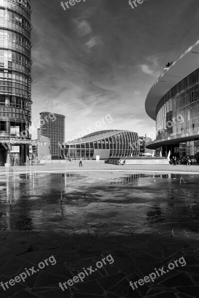 Piazza Gae Aulenti Milan White Black Free Photos