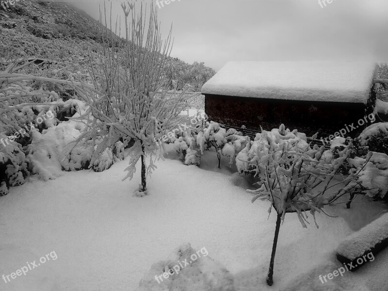 Winter Snow Castrocielo Lazio Italy