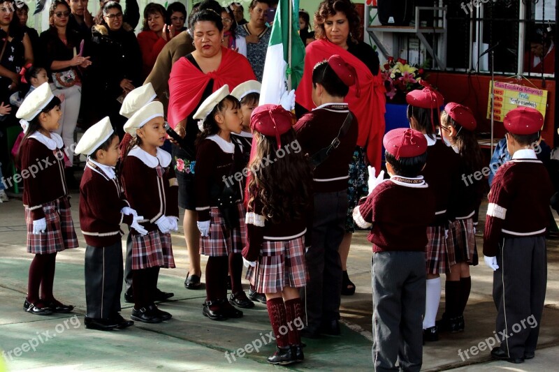 Flag Mexico Children School Education Training