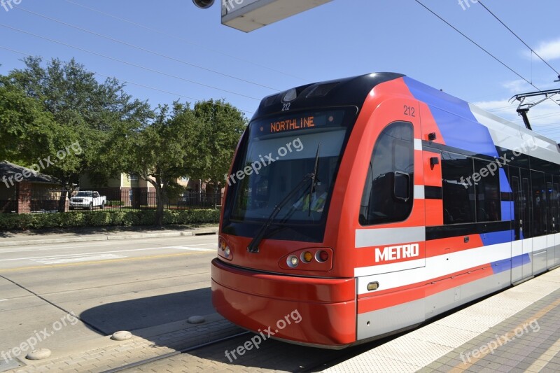 Houston Texas Train Metro Rail Train Station United States Of America Texas