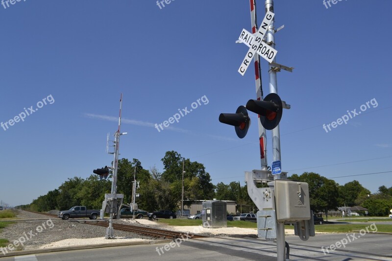 Houston Texas Rail Road Crossing Chemtrail Strange Cloud Sky Street