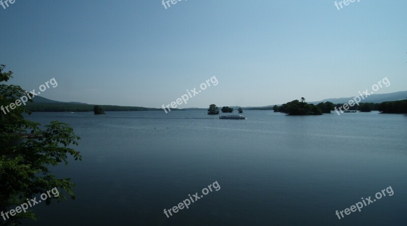 Hokkaido Onuma Park Cruise Ship Lake Surface Sky