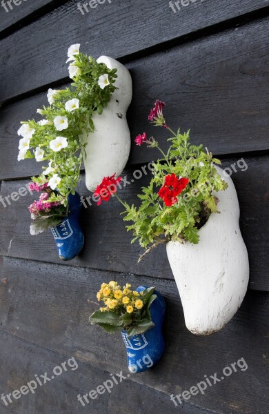 Holland Shoes Flowerpot Wall Netherlands