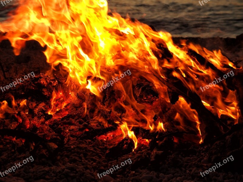 Fire Bonfire Beach Bonfire Beach Embers