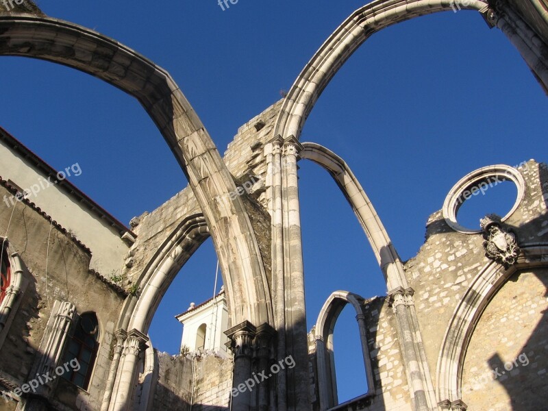 Portugal Lisbon Monuments Carmo Free Photos