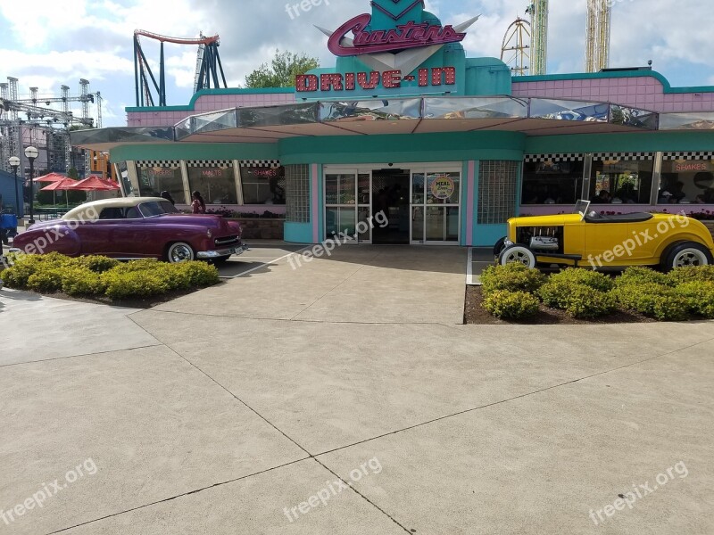 Park Summer Amusement Diner Vintage