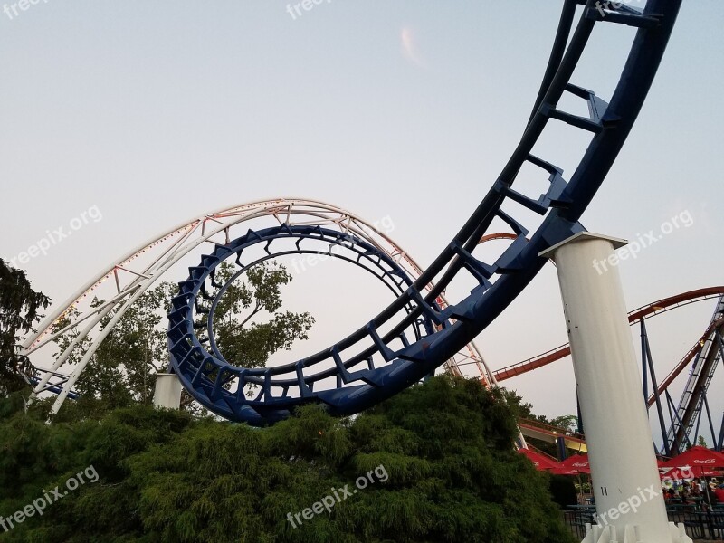 Park Summer Amusement Rollercoaster Free Photos