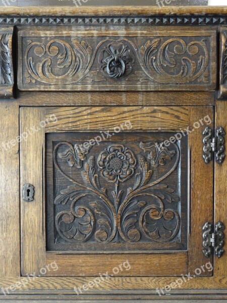 Antique Marquetry Wood Cabinet Chest Of Drawers