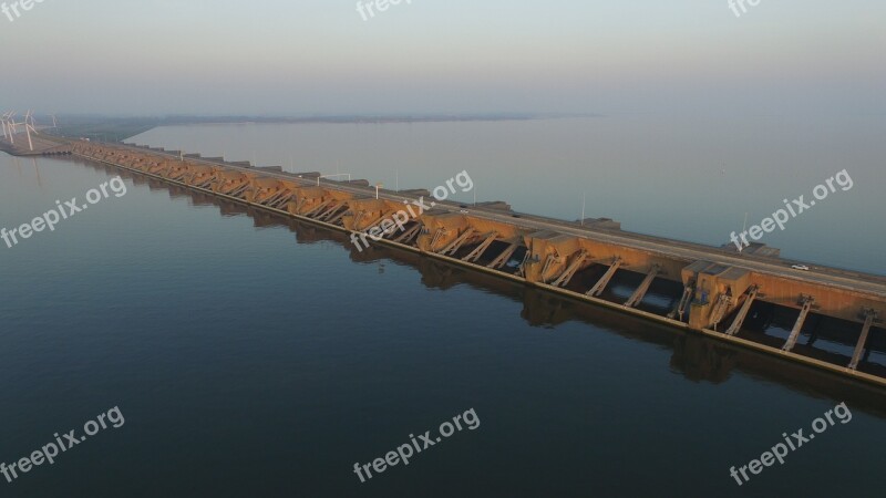 Dam Haringvllietdam Delta Works Stad Aan ' T Haringvliet Sea